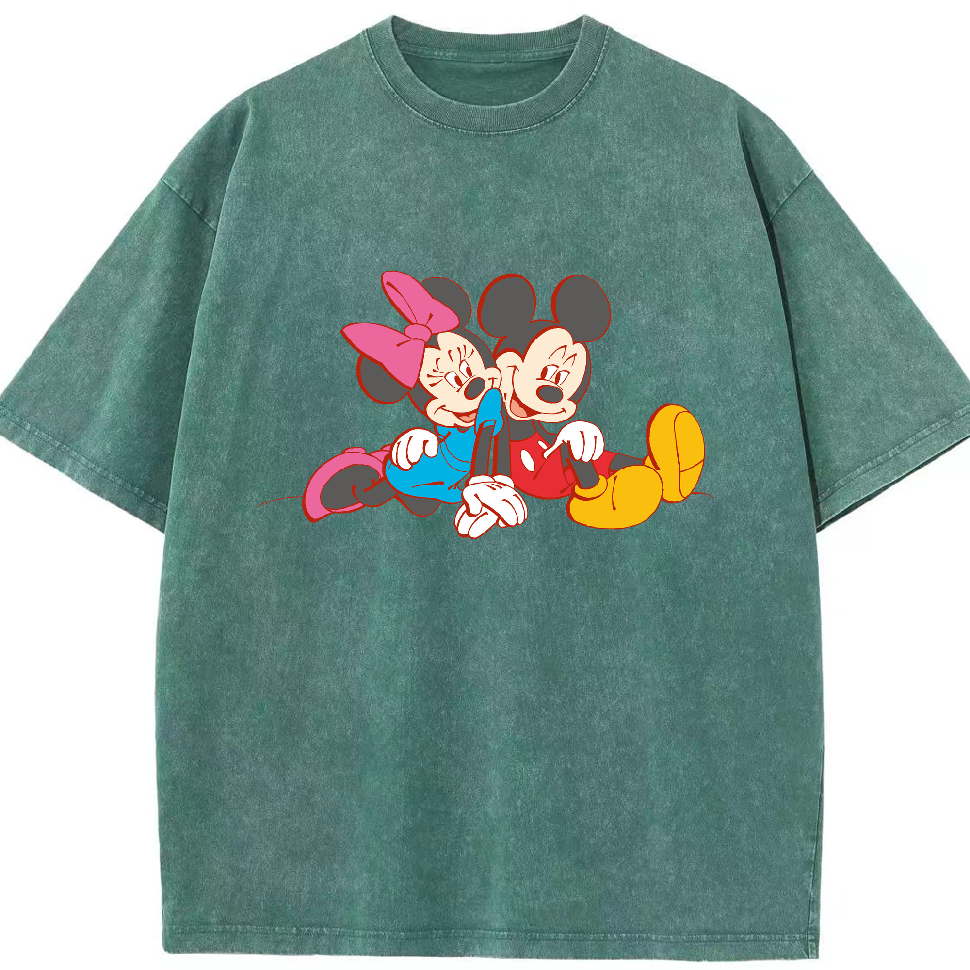 （画像用） ミッキーマウス Mickey Mouse 綿100% ヴィンテージ風 半袖Tシャツ（フロントプリント）